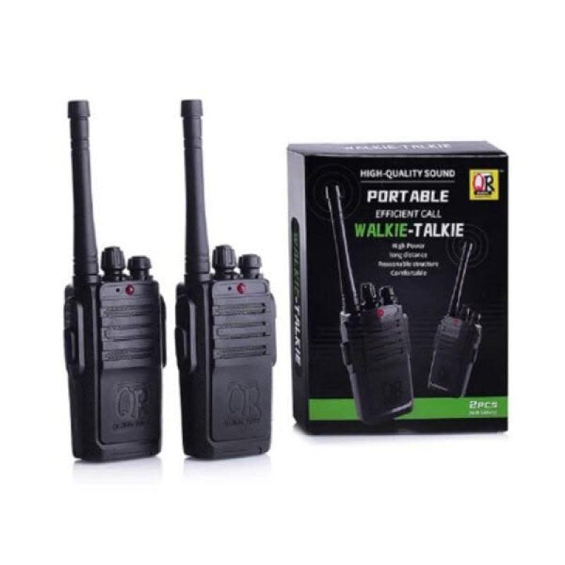 New Portable Black Walkie Talkie Pair With Batteries