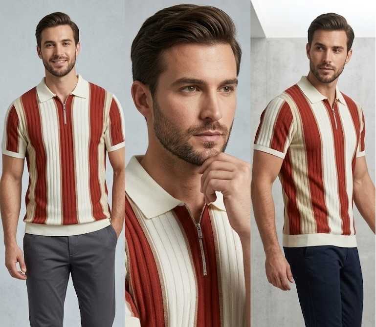 Imported Round Neck Zipper t shirt for Men/Boys