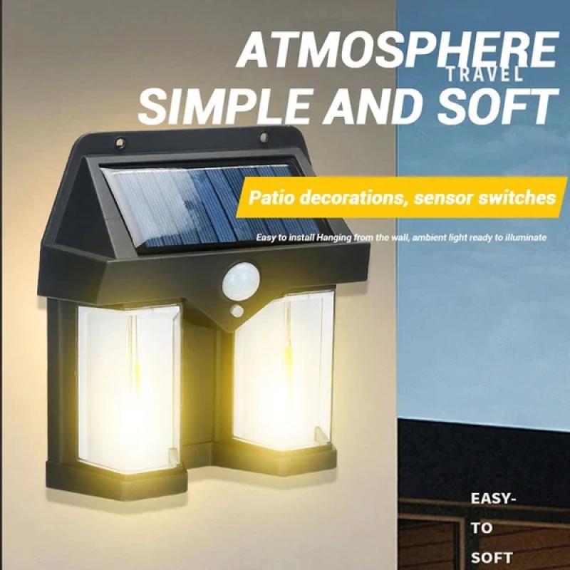 Double Head Antique Solar Sensor Lamp Wall