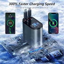 120w Voltage Show Car Charger with Cable TypeC and iPhone.