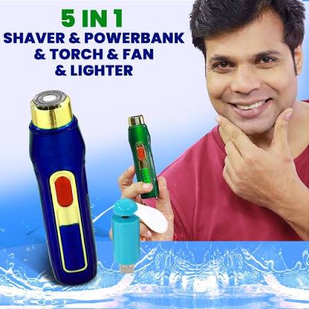 4D Shaver 5in1, Shaver & Lighter, USB Fan, Torch Light